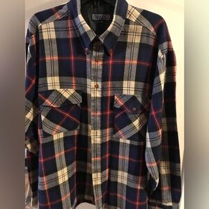 Saville Row Men's Blue Plaid Shirt